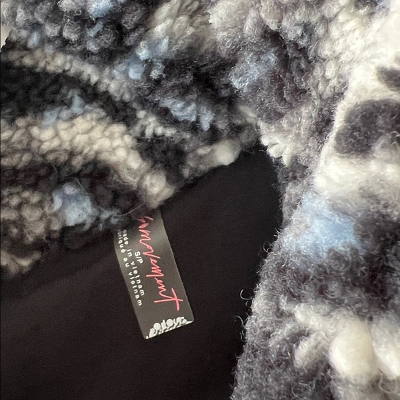 FP Movement Rocky Ridge Fleece Button Up Sweater Jacket Blue Leopard Cheetah S - Picture 9 of 9